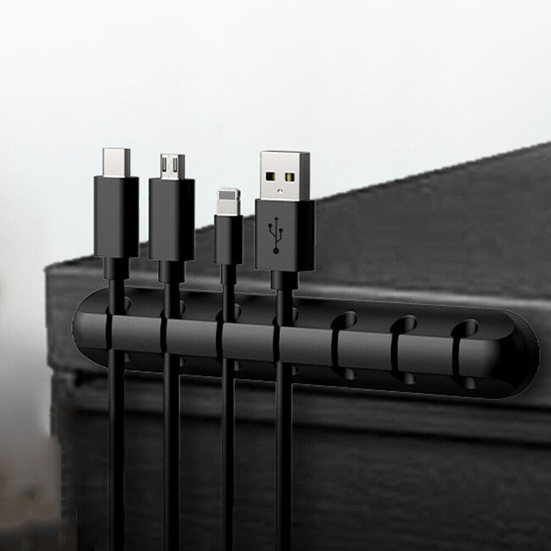 Silicone USB Cable Winder Tidy Management Clips Holder for Mouse Headphone