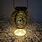 LED Solar Lantern Light Hollow Floral Projection Hanging Lamp Decor (Brown)