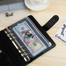 Bill Planner Leather PU Labels Budget Binder Pockets A6 Binder Cover Cash