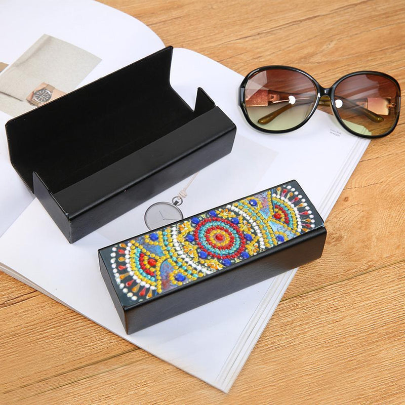 DIY Diamond Painting Sunglasses Case Portable Leather Glasses Storage Box Newly