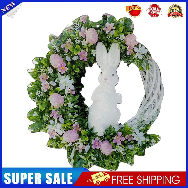 Easter Rabbit Wreath Door Acrylic Bunny Garland Home Decoration (B)