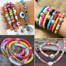Polymer Clay Beads-Flat Round Spacer Beads DIY Jewelry Marking Kit for Bracelet