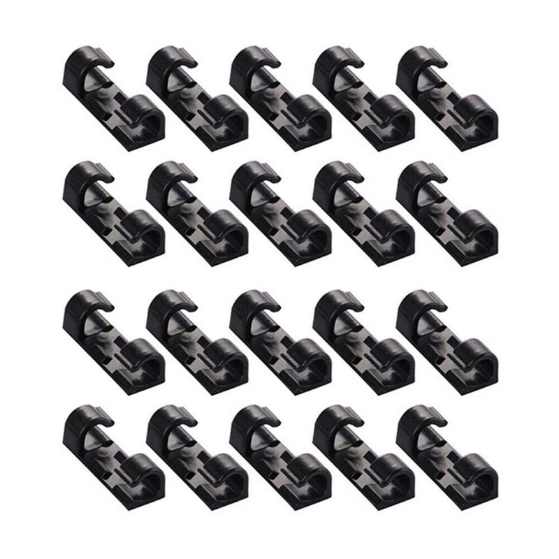 20x Self-Adhesive Cable Organizer Clips ABS Plastic Wire Cable Cord Managemen