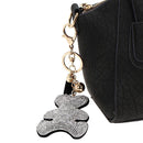 Fashion Leather Keychain Neutral Cubs Rhinestone Bag Car Keychain Sliver