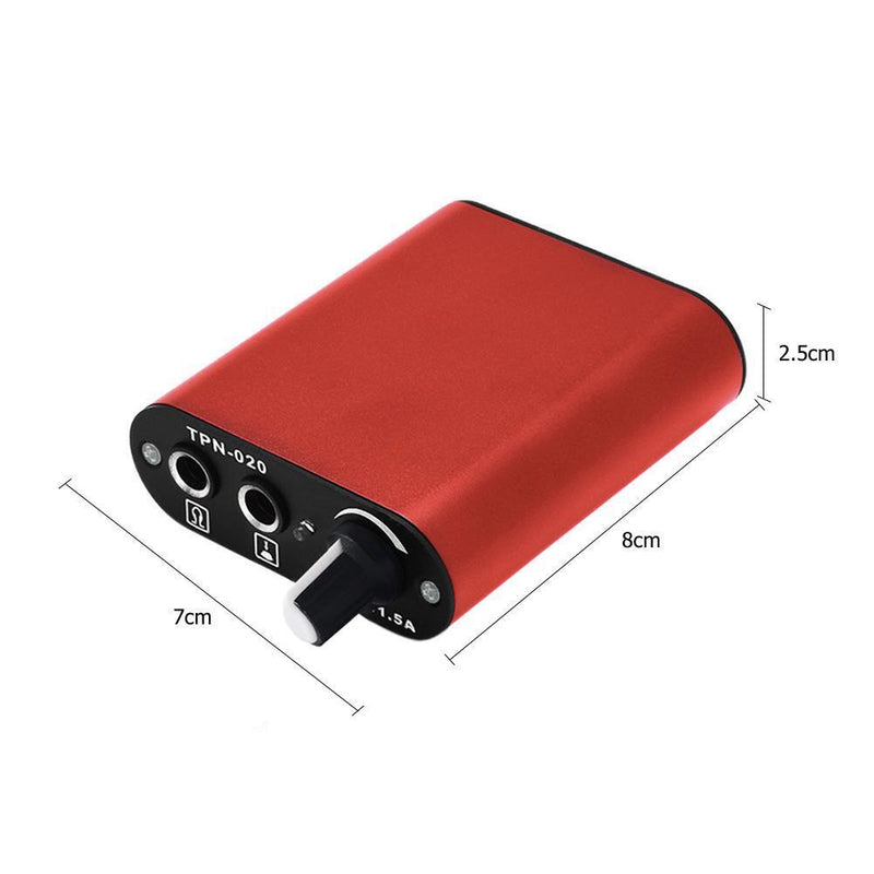 Compact Mini Tattoo Power Supply For Rotary Tattoo Machine (Red US Plug)