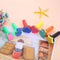 JUNERAIN 6pcs/Set Plastic Sponge Paint Graffiti Brushes DIY Drawing Toys Di