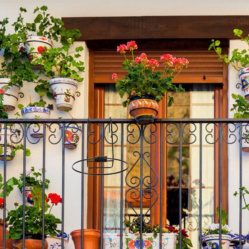 Window Sill Iron Hanging Flower Pot Rack Guardrail Balcony Planter Pot Stand