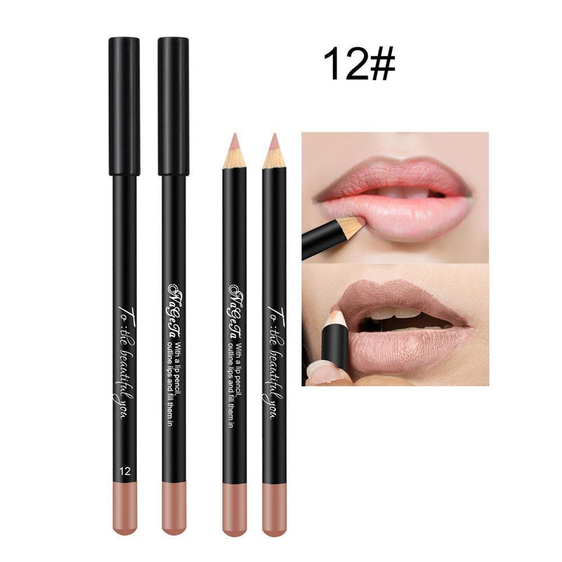 12 Color Matte Lipliner Waterproof Lasting Lipgloss Lip Makeup Cosmetic (12