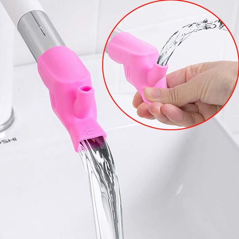 Silicone Faucet Extender Gadget Children Washing Splash-Proof Device (Pink)