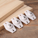 4pcs Rotating Storage Box Caster Ball Universal Trash Can Wheels (White) Newly