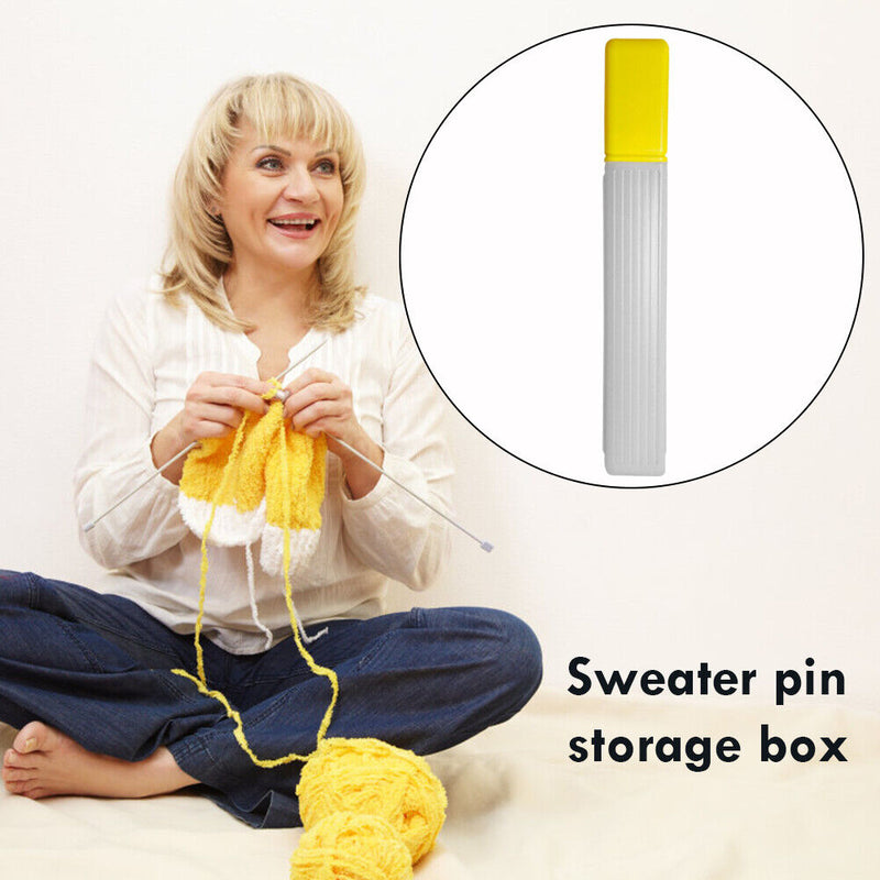 Knitting Needle Storage Organizer Hand Sewing Needle Storage Tube (Yellow) Newly