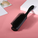 9 Rows Styling Brush Straight Curly Hair Detangling Massage Comb (Black) Newly