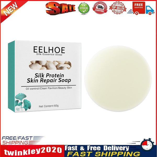 Silk Protein Soap Oil Control Face Deep Cleansing Pores Mites Acne Remover Newly
