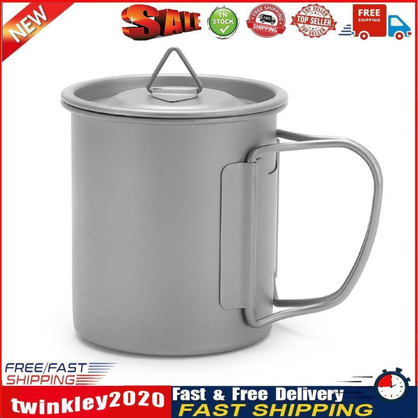 Ultralight Titanium Cup Folding Portable Outdoor Camping Coffee Mugs (L) Newly