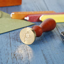 Retro Wooden Handle Sealing Wax Plant Pattern Wax Seal Stamps DIY Craft Gifts