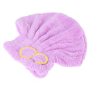 Microfiber Hair Turban Quickly Dry Hair Hat Wrapped Towel Bath  Purple