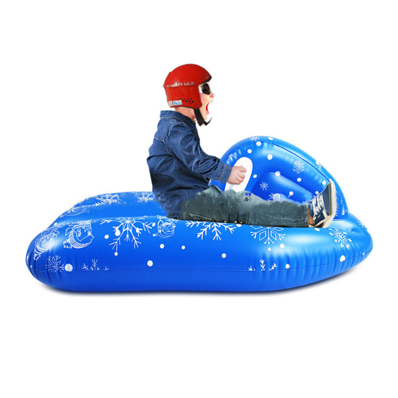 120cm Cute Thickened PVC Inflatable Snow Ski Circle with Handle for Adults
