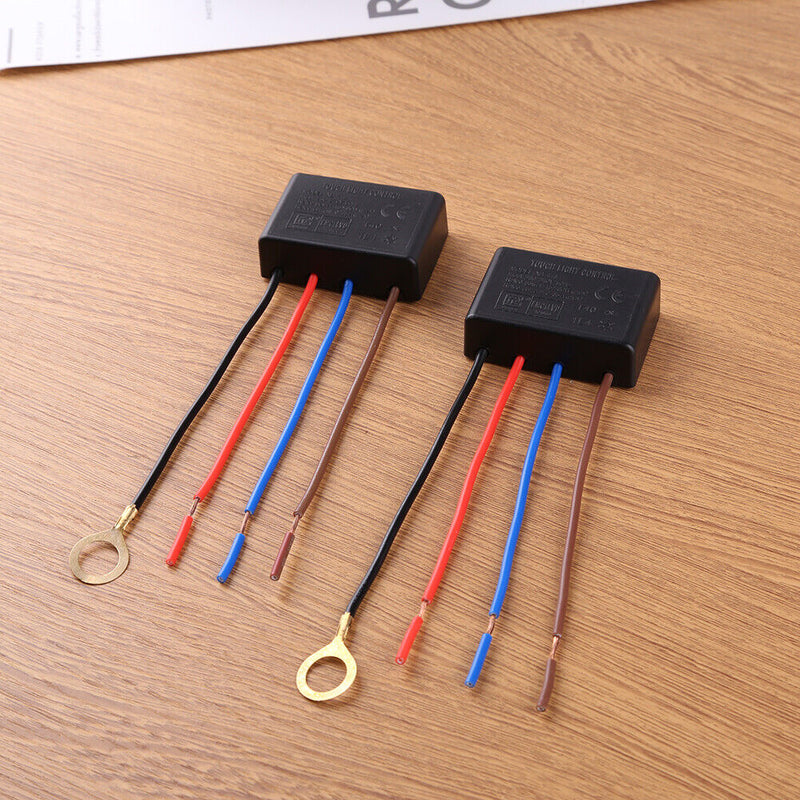 2pcs LED Lamp Touch 3 Way Dimmer Switch with Wiring Caps Light Dimming Sensor