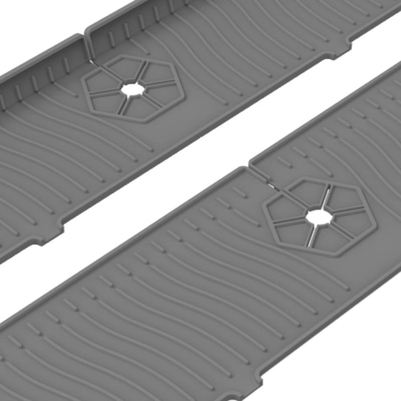 Silicone Faucet Absorbent Draining Mat Splash Guard Water Catcher (Grey)
