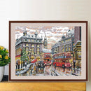 Partial Cross Stitch 14CT Cotton Thread DIY Street Handmade Stamped Needlework