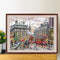Partial Cross Stitch 14CT Cotton Thread DIY Street Handmade Stamped Needlework