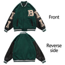 Baseball Jacket for Women Men Long Sleeves Button Up Outwear (Green 2XL)