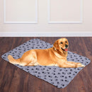 Pet Blanket Dog Puppy Cat Paw Print Soft Warm Fleece Bed Travel Basket Aut