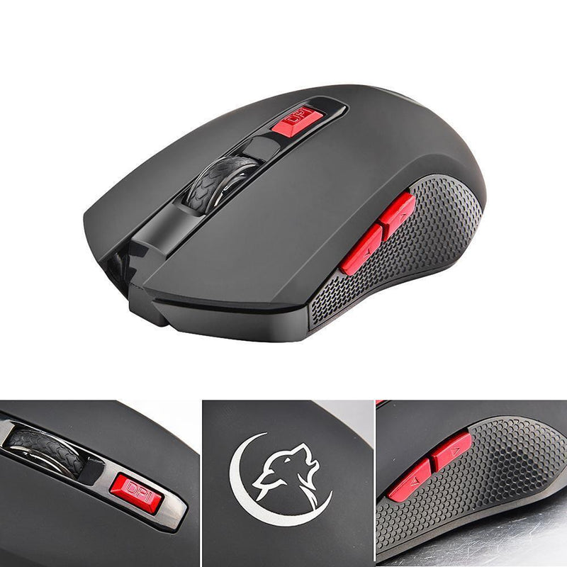2.4G Wireless Gaming Mouse 2400DPI 6 Buttons Optical Mice with USB Receiver