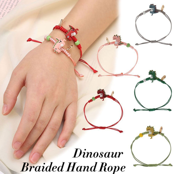 Dinosaur Braided Hand Rope Cartoon Dinosaur Bracelet Charm Bracelet Beads Chain