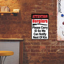 Retro Dual Color Warning Metal Plate Painting for Bar Tin Plaques Wall Sign