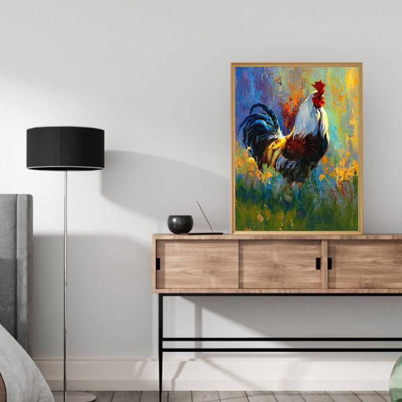 Rooster Oil Paint By Numbers Kits Canvas Drawing DIY Animal Picture Home Decor