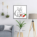 Partial Embroidery Turnip Rabbit 2-Beach 14CT Printed Cross Stitch Cotton Kit