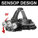 2x XPE+3x T6 LED Head Lamp 1500LM Waterproof Headlight Glare Torch Flashlight