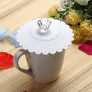 Lace Silicone Diamond Cup Lid Thermal Insulation Cup Cover (White)