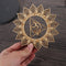 Wooden Wall Sign Flower Of Life Energy Mat Slice Wood Base Meditation Energy