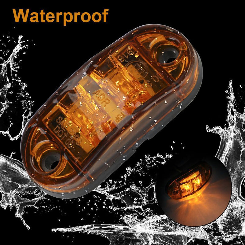Waterproof Truck Trailer LED Lights Front Rear Side Marker 2.5" Indicators