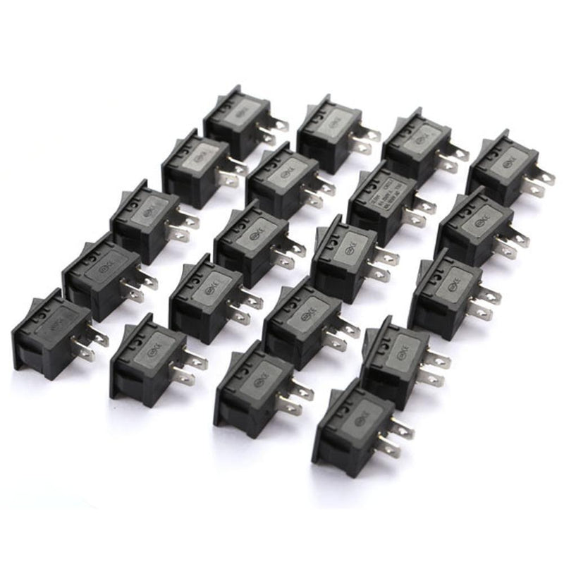 200pcs On/Off Rocker Switch Switches for Cars Motors Water Dispensers Black