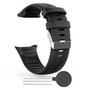 Silicone Watch Strap Wristband Bracelet Band for Polar Vantage V (Black)