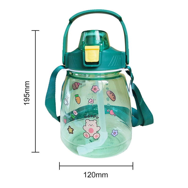 1300ml Drinking Water Bottle Big Belly Water Jug Cup Sports Bottle (Green)