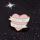 Bag Backpack Decor Pink Heart Ribbon Brooches Enamel Pin Denim Jackets Badge