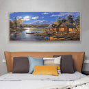 Spot Drill Handicraft Full Drill Diamond Painting Kit Riverside Lodge Mosaic