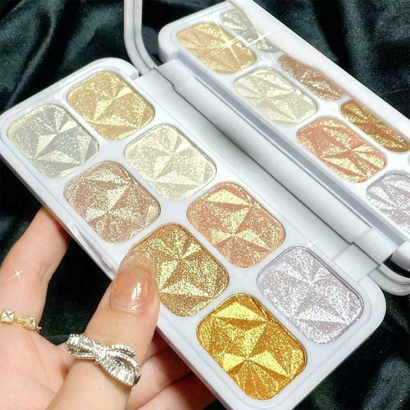 8 Colors Glow Highlighter Face Contour Blush Palette Body Makeup 2022, H3T E6B4