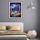 5D Diamond Painting Cat in the Universe Full Round Drill Rhinestone DIY Wall