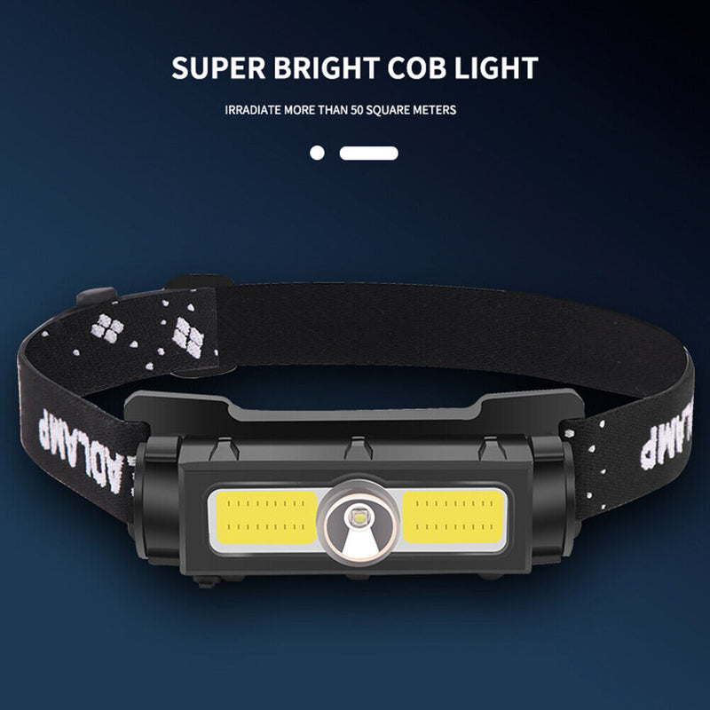 Waterproof XPG COB LED Headlamp MTB Road Cycling Front Headlight Battery Powe