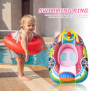 Car Shape Inflatable Swimming Ring Floating Ring with Steering Wheel (Pink)