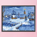 Full Embroidery Winter Snow Printed Canvas DIY 11CT Needlework Sets Home De