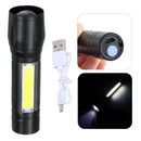 LED Lighting Torch Lamp USB Rechargeable Mini Glare Flashlight COB Side Light