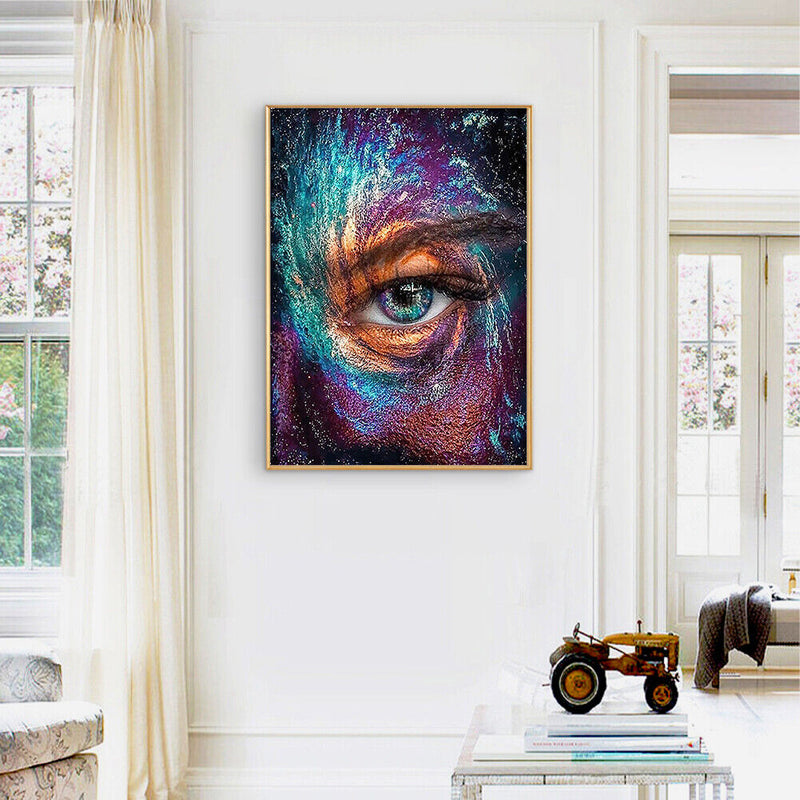Home DIY Hand Painted Paint By Numbers Oil Canvas Pictures Starry Sky Eyes