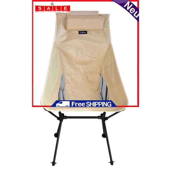 Outdoor Collapsible Folding Camping Chair with Back Support Support 330 lbs