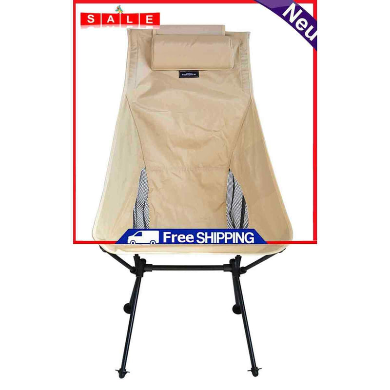 Outdoor Collapsible Folding Camping Chair with Back Support Support 330 lbs